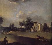 Johann Zoffany A view of the grounds of  Hampton House china oil painting artist